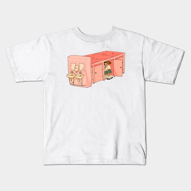 Bathroom wlws Kids T-Shirt by PeachyDoodle